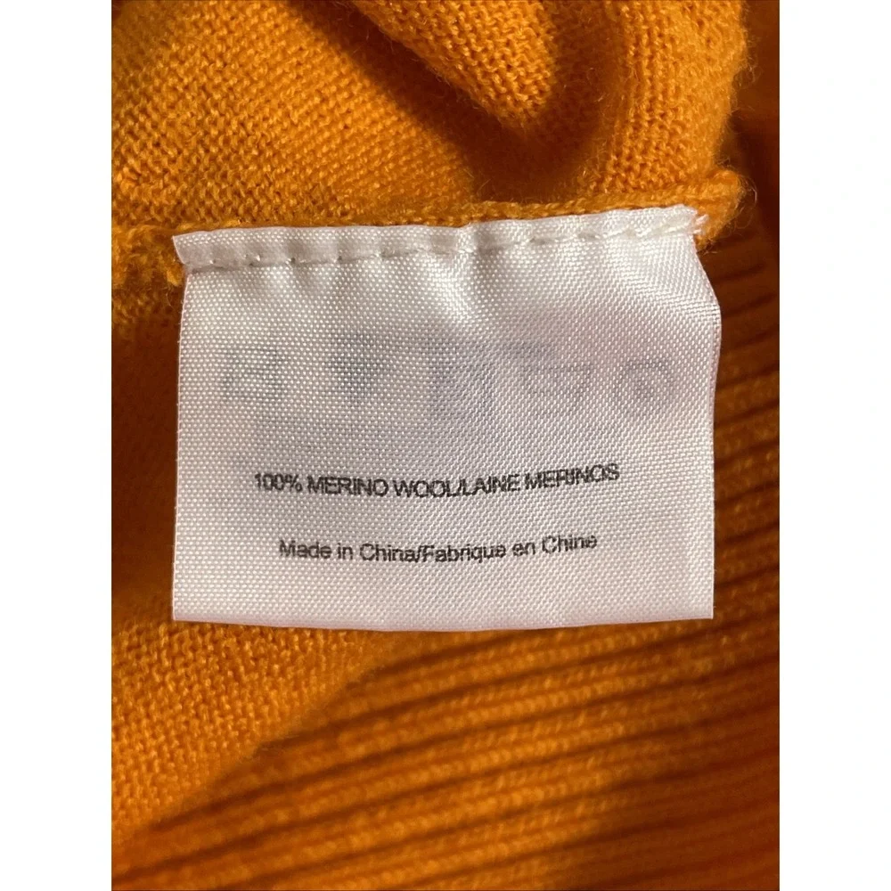 Tory Burch Cardigan Womens Size Extra Small Orange Merino Wool Big‎ Buttons